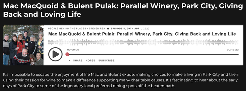 Group of people at Parallel Winery in Park City celebrating and giving back to the community.